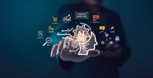 AI and digital marketing concept illustration