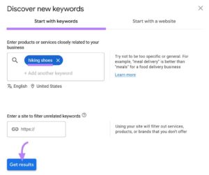 Discovering keyword ideas using Google Keyword Planner for SEO