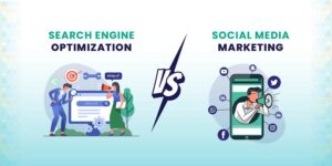 Difference between SEO and SMM infographic